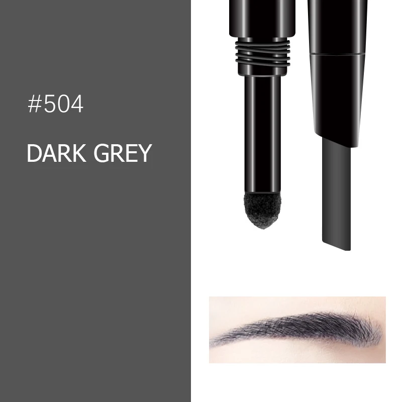 4 dark grey Туту глаза макияж автоматический 2 в 1 карандаш для бровей ручка+ пудра для бровей Кисть Sobrancelha карандаш мелок Водонепроницаемая косметика - Цвет: 4 dark grey