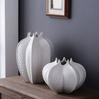 nordic white ceramic vase sculpture handicraft home decoration accessories living room balcony planting flower pot ornaments