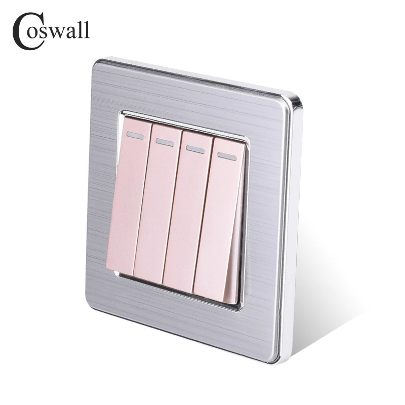 Coswall 4-канальный роскошный настенный светильник выключатель из нержавеющей стали