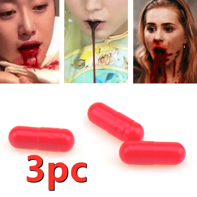 Искусственные бриллиантовые таблетки для вечерние красные страшные реквизиты