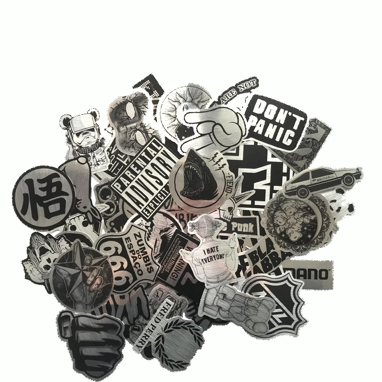 50 шт. черно белая проволочная наклейка для рисования имитирующая металлическую