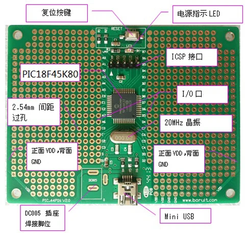 Microchip PIC18F45K22-I/PT 18F46K22 18F45K80 Single Chip Development Board | Обустройство дома