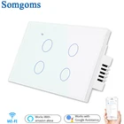 Wi-Fi настенный сенсорный переключатель пульт дистанционного управления 4 банды беспроводной светодиодный светильник умный сенсорный экран переключатель стекло стандарт США