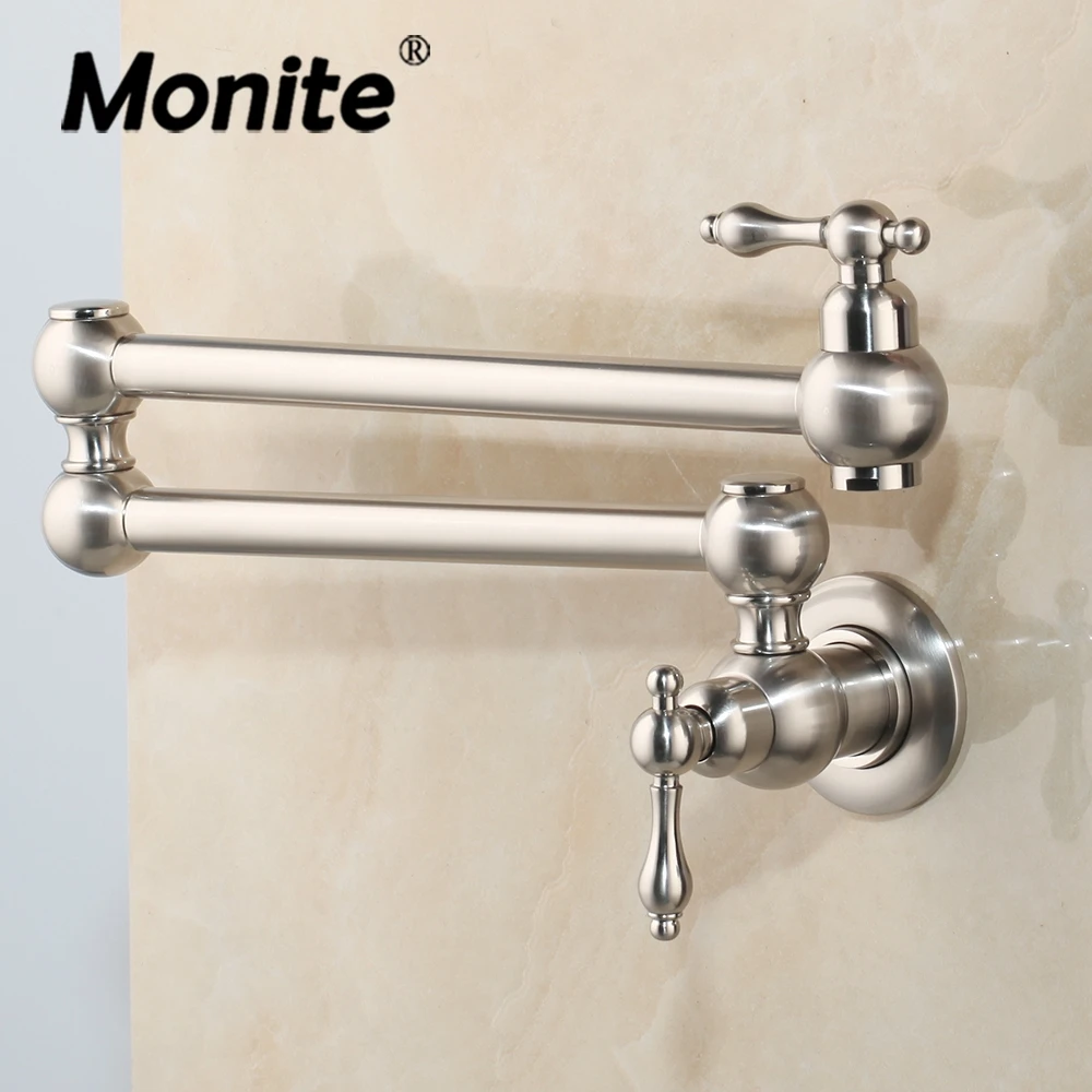 Поворотный Смеситель для кухонной раковины из никеля однорычажный кран твердой