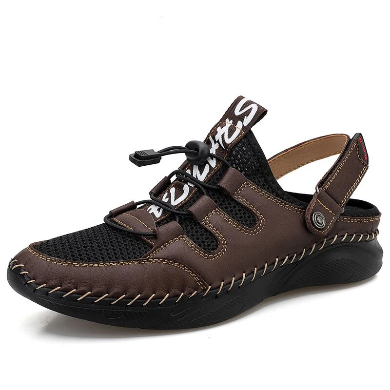 

Summer Men's Sandals Outdoor Genuine Leather Men Beach Sandals Handmade Casual Men's Shoes Breathable Men's Slippers Size 38-48