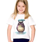 Детские Забавные футболки с аниме принтом Мой сосед Тоторо, детские модные летние футболки, топы, детская повседневная одежда для мальчиков и девочек