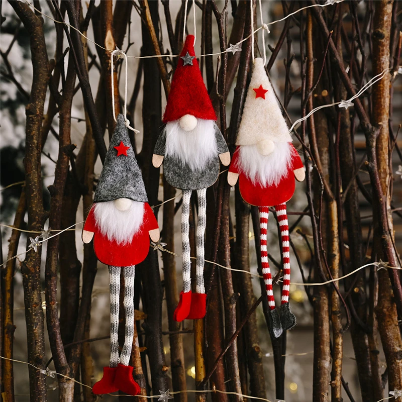 Фото Подвесные украшения в виде лесного старого гнома Рождественское украшение для