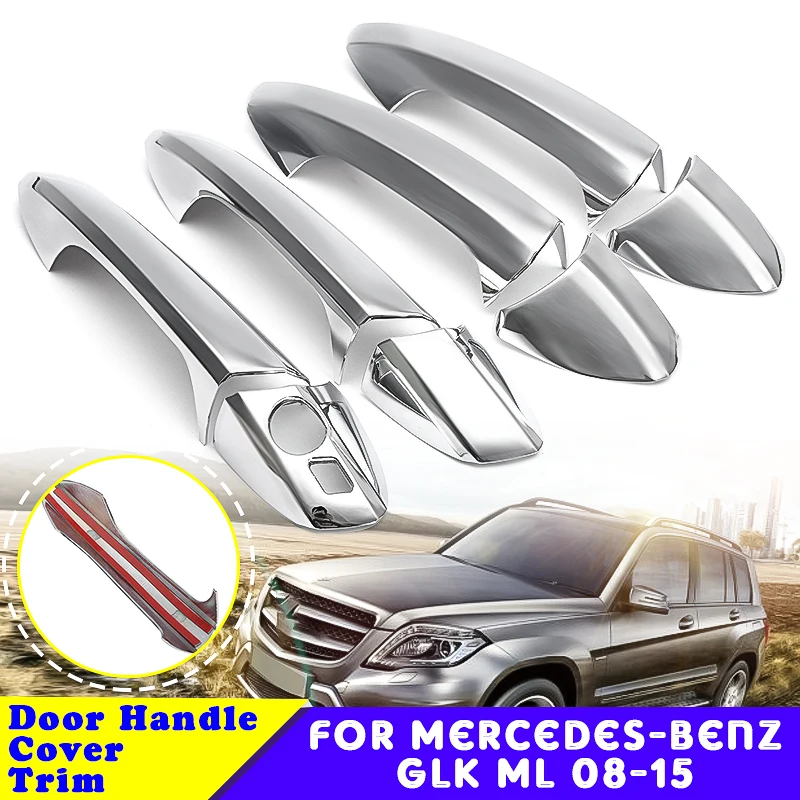 8 шт./компл. ABS хромированные боковые крышки дверных ручек отделка для Mercedes Benz