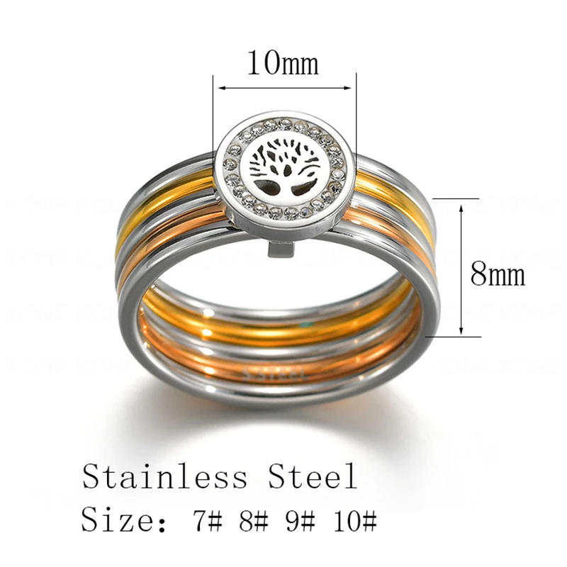 Роскошное циркониевое кольцо UZone с деревом жизни свадебные кольца из нержавеющей