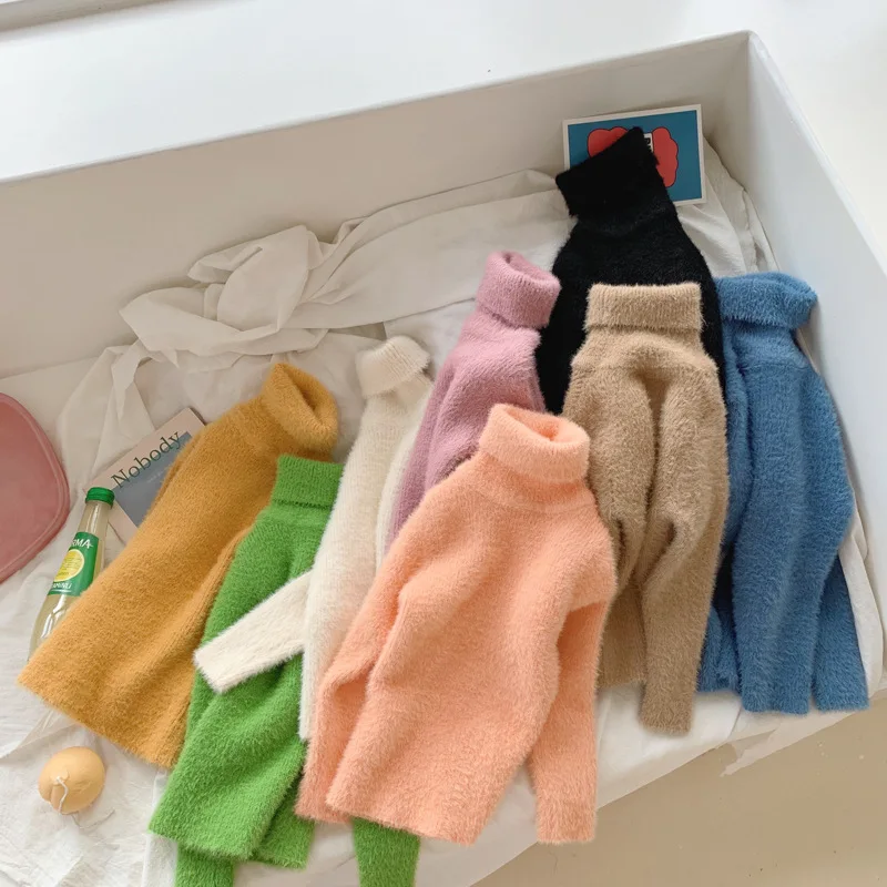 WLG осенние свитера для мальчиков и девочек детская Водолазка с длинным рукавом