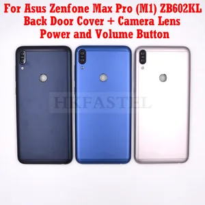 Задняя крышка батарейного отсека для Asus Zenfone Max Pro (M1) ZB602KL, с боковой кнопкой регулировки громкости и объективом камеры