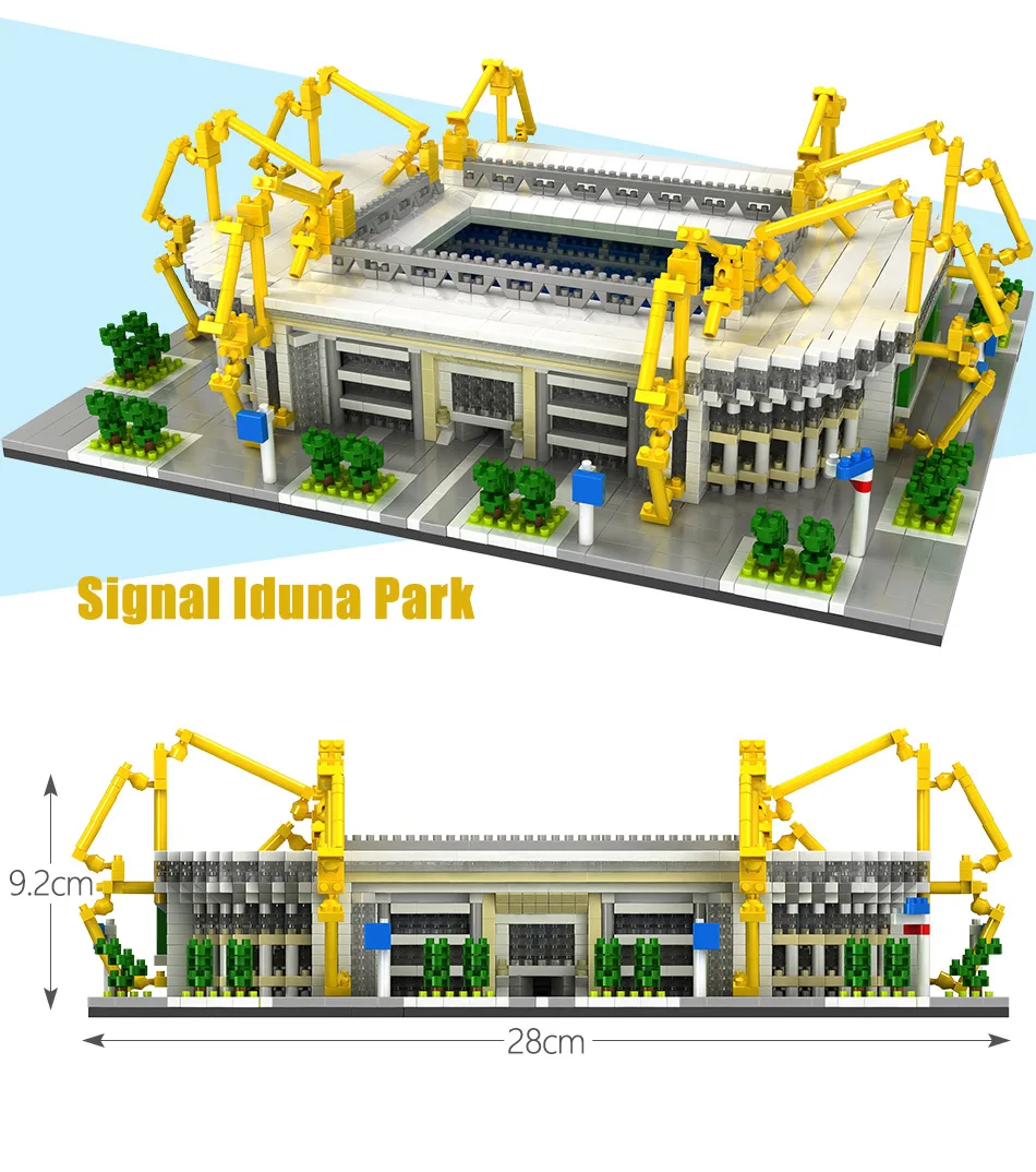 HO TFamous architecture Футбол на траве Camp Nou Signal Lduna Park Мини Строительные блоки алмазные блоки игрушки для детей