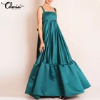 Женское атласное шелковое платье макси без рукавов, праздничный длинный сарафан на бретельках, повседневное Бандажное платье с оборками, лето 2021