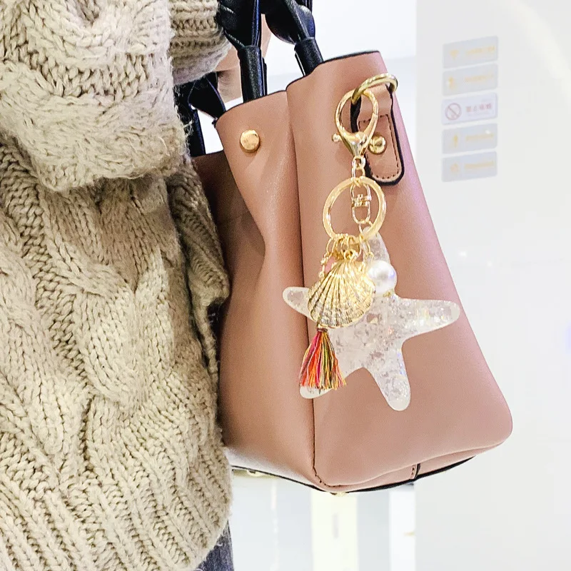 Брелок Starfis с кристаллами Морская звезда брелок для влюбленных ракушки