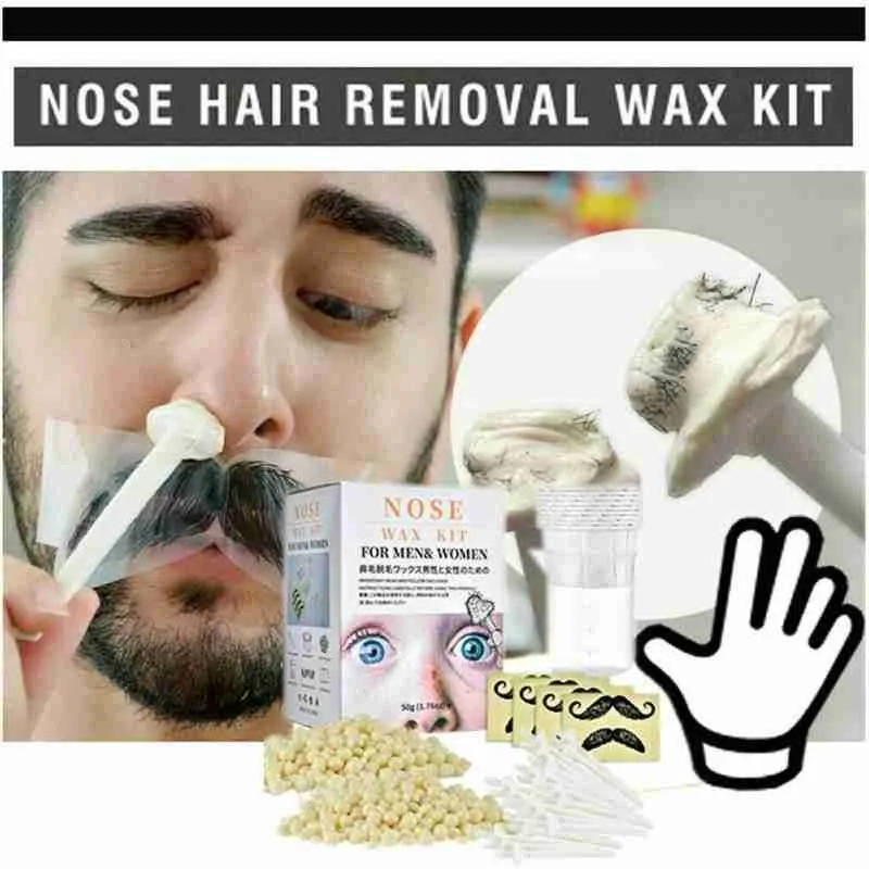 

50g Nasal Hair Removal Wax Suit Free Paper Beeswax Male Nasal Hair Removal Wax Suit Lowers Hairs Nose Hair Removal Cosmetic Tool