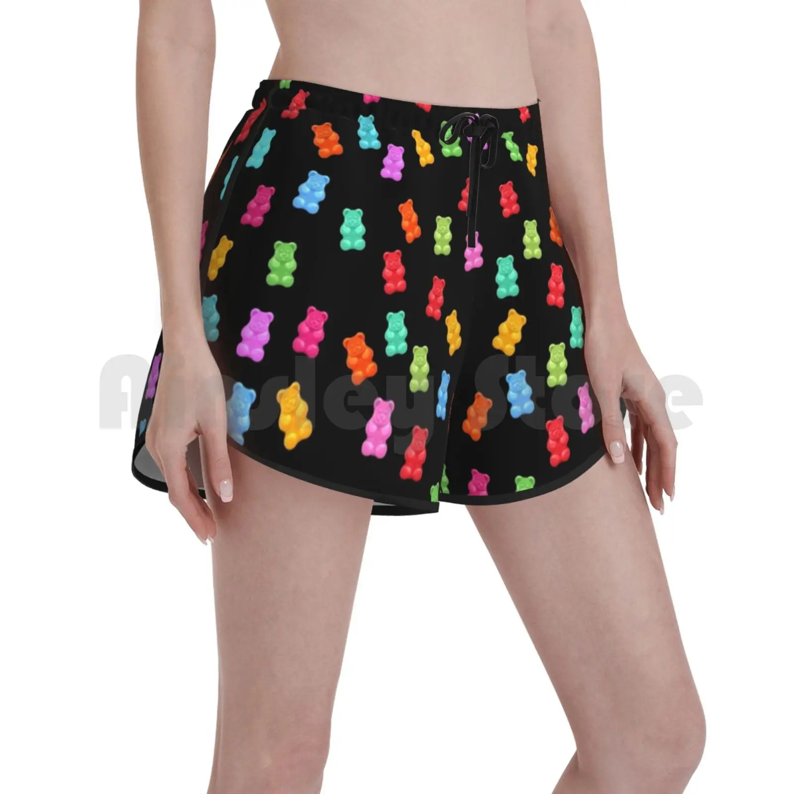 

Шорты для плавания с рисунком мишки Gummy, быстросохнущие женские пляжные шорты, милый медведь, конфеты, рисунок конфет, конфеты, восхитительн...