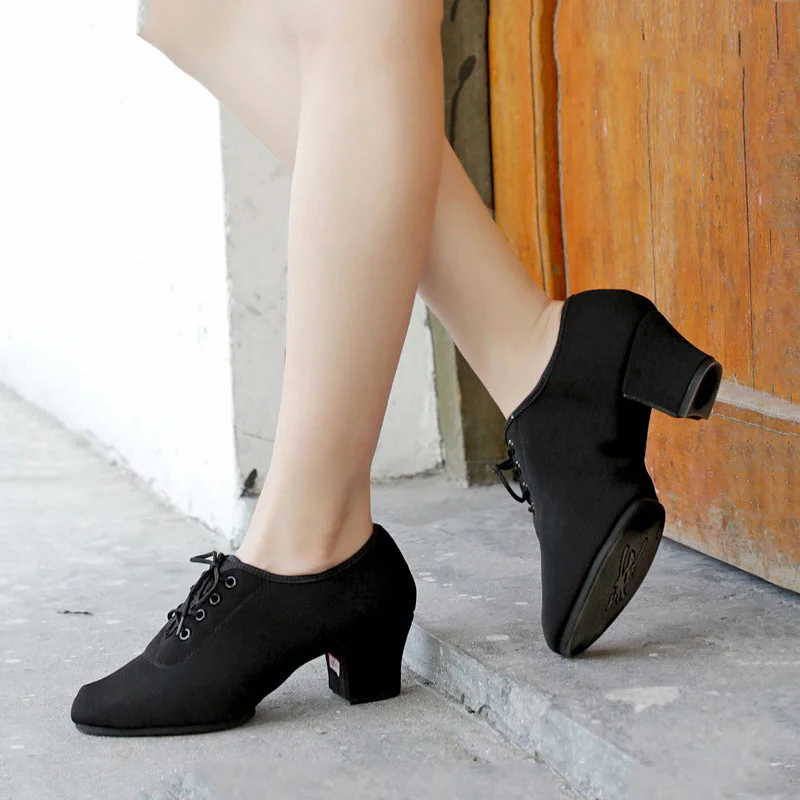 Женские кроссовки для танцев с закрытым носком 3/5 см|Обувь танцев| |