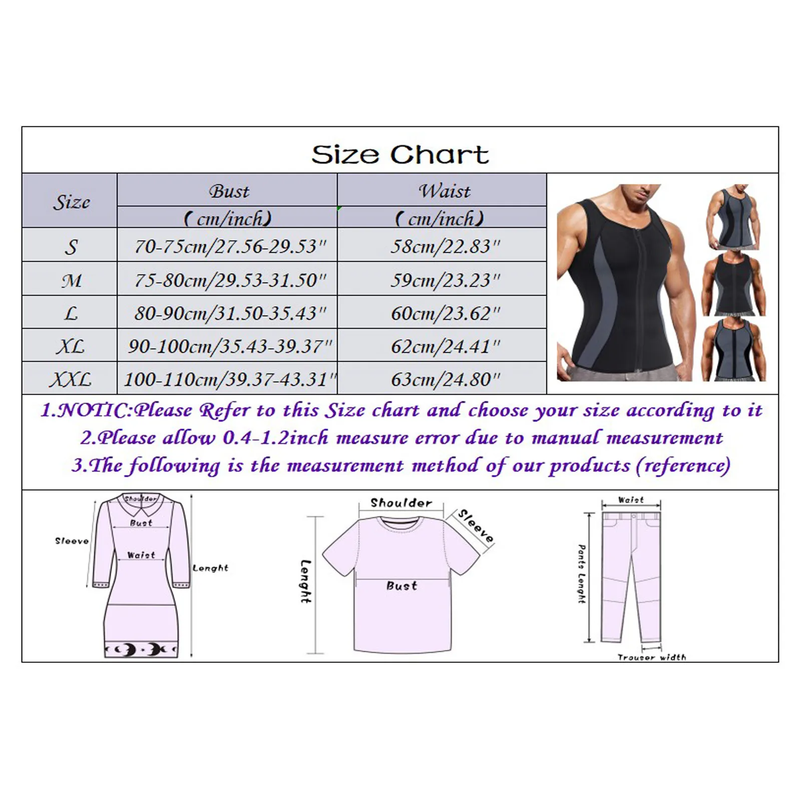 

Tank Top Men's Sweat Zipper Fitness Vest Weight Loss Waist Trainer Workout Vest Elastic Bodybuilding Gym Sports Men Tank TOP