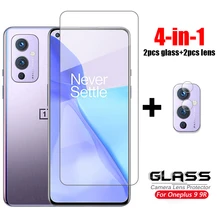 4-in-1 For Glass Oneplus 9 Tempered Glass One Plus 9 9R HD Clear Full Glue Ultra-thin Phone Screen Protector For Oneplus 9 Glass