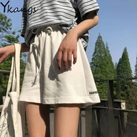 casual harajuku solid biker black korean fashion shorts jogger women summer sports aesthetic drawstring high waist shorts female
