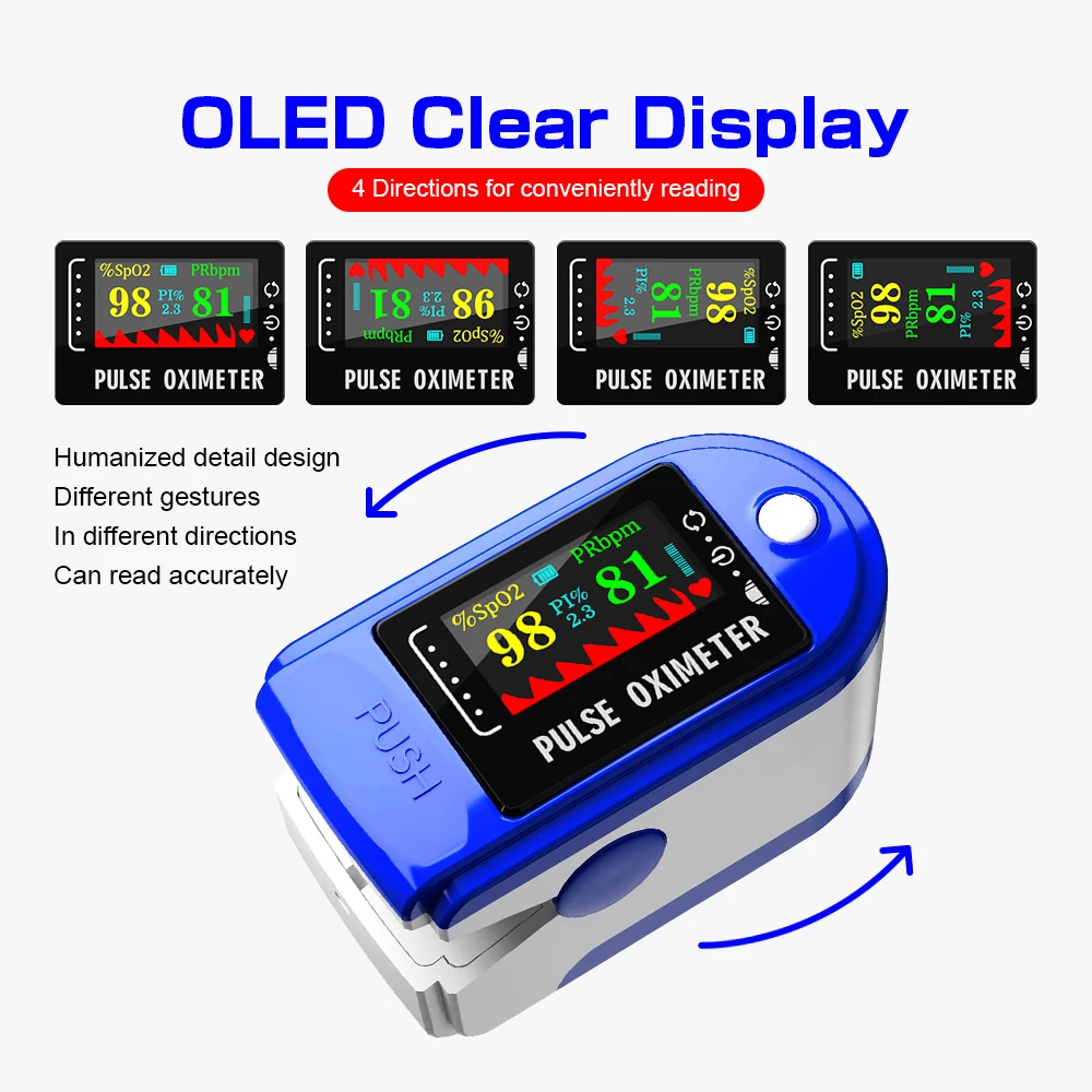 Finger OLED SPO2 PR Monitor health Care Medical Household Digital Fingertip pulse Oximeter Blood Oxygen Saturation Meter + bag