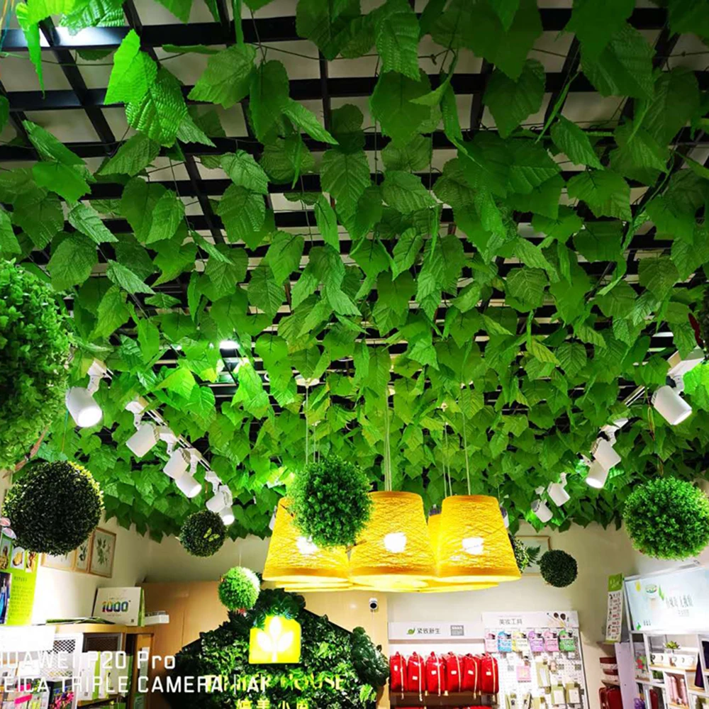 

2M Artificial Colorful Maple Leaves Rattan Silk Material Simulated Dried Flower String Festival Supply Wedding Party Decoration