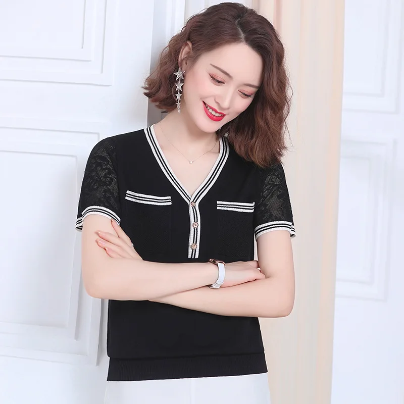 

T Shirt Women Clothes blue 2019 Fashion Black Tee Top Fashion Cotton Ladies Tee Shirt