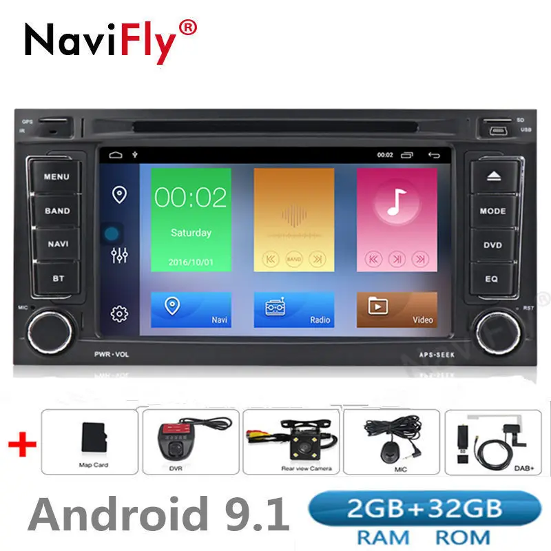 dvd camera DVR DAB Android 9,1 2din автомобильный dvd Радио мультимедийный плеер для VW Touareg Multivan T5(2002-2010) gps Navigagion SWC Canbus BT wifi RDS T5 - Цвет: dvd camera DVR DAB