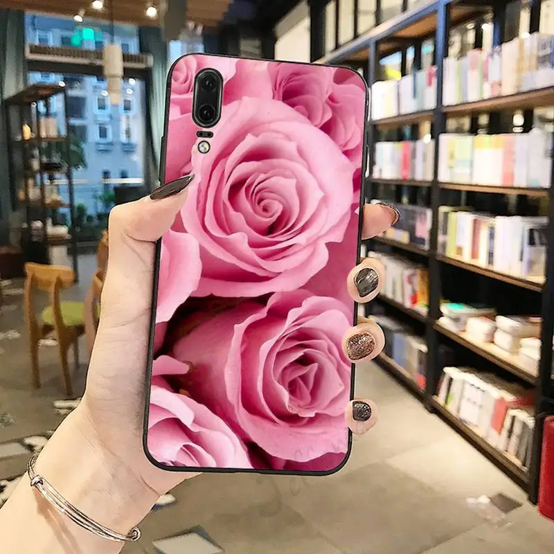 

Pink rose love Phone Case For Huawei honor Mate P 10 20 30 40 Pro 10i 9 10 20 8 x Lite
