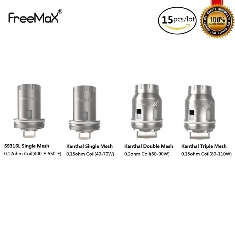 

15pcs/lot Original Freemax Mesh Pro Tank Coils Single Double Triple Mesh Core SS316L Single 0.15/0.2ohm Replacement Coil Head