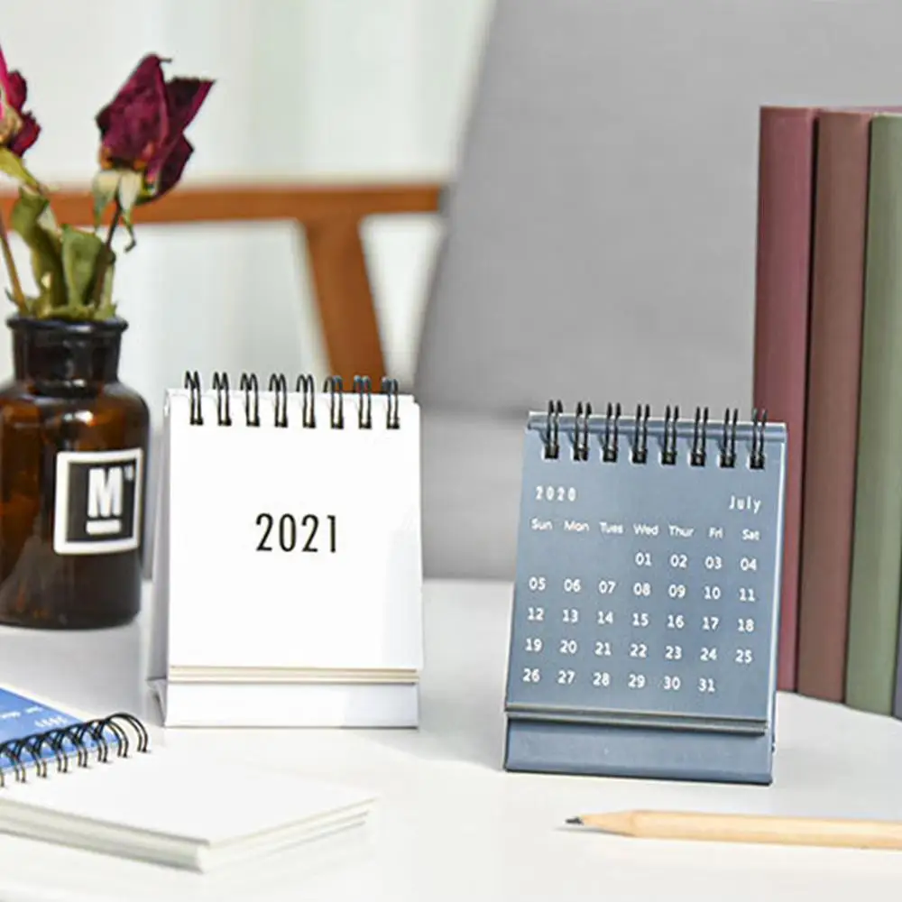 2021 тонкий Простой Настольный календарь освежающий мини настольный Примечание