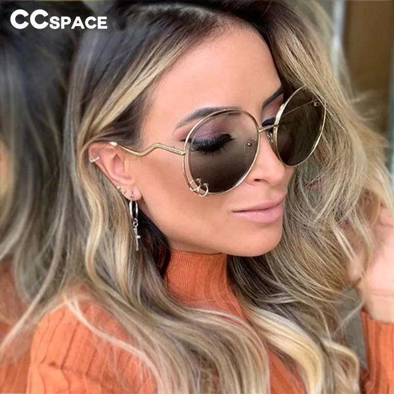 47059 полые круглые роскошные солнцезащитные очки для мужчин и женщин Модные