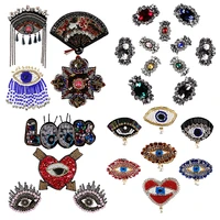 rhinestone eye heart bead fan look sequin flower applique patch sew on brooch dress bag shoes clothes decor apparel accessory