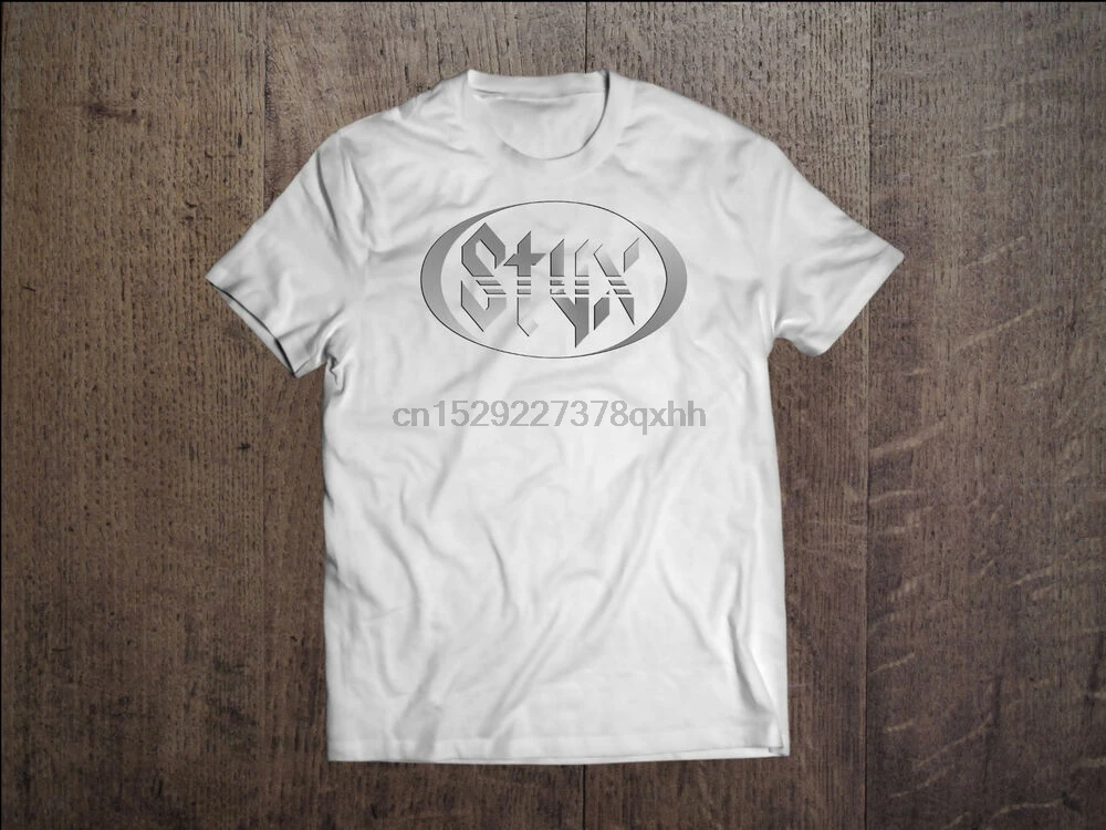 Мужская белая футболка STYX с графическим принтом рок группы|Мужские футболки| |