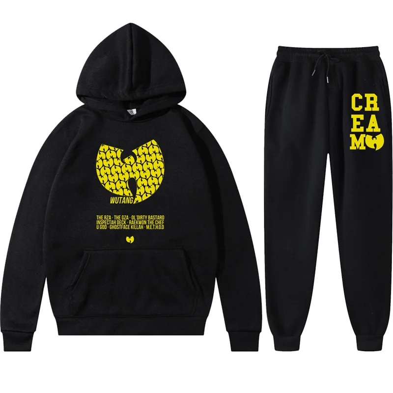 

Wu Tang Print Hoodie Tracksuit Sets Men Women's Casual Hoodies Fashion Pullover Couple Hoodies Sweatpants Rap Music Hoody Suit