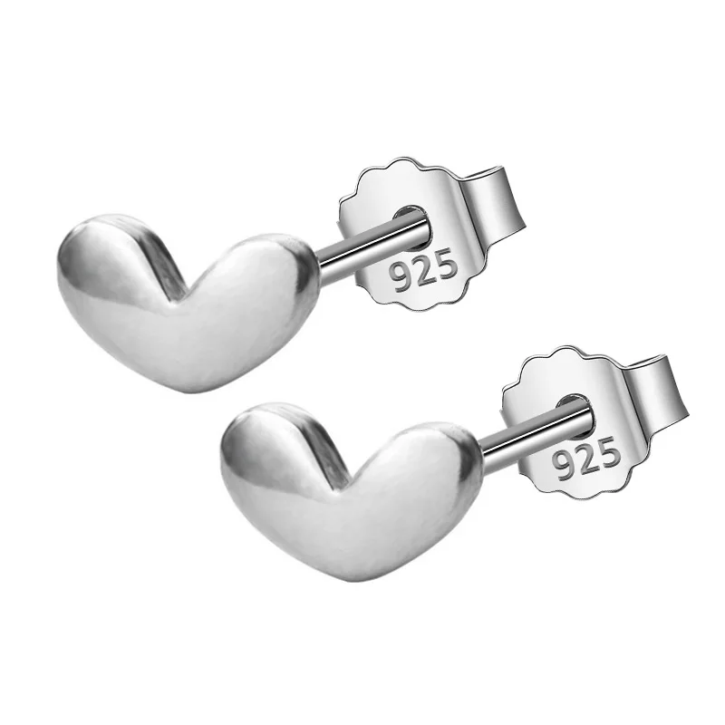 Trusta 925 пробы серебряные ювелирные изделия модные милые мини 0,5 см X 0,3 см маленькие серьги-гвоздики в форме сердца подарок для девочек Дети Леди DS297