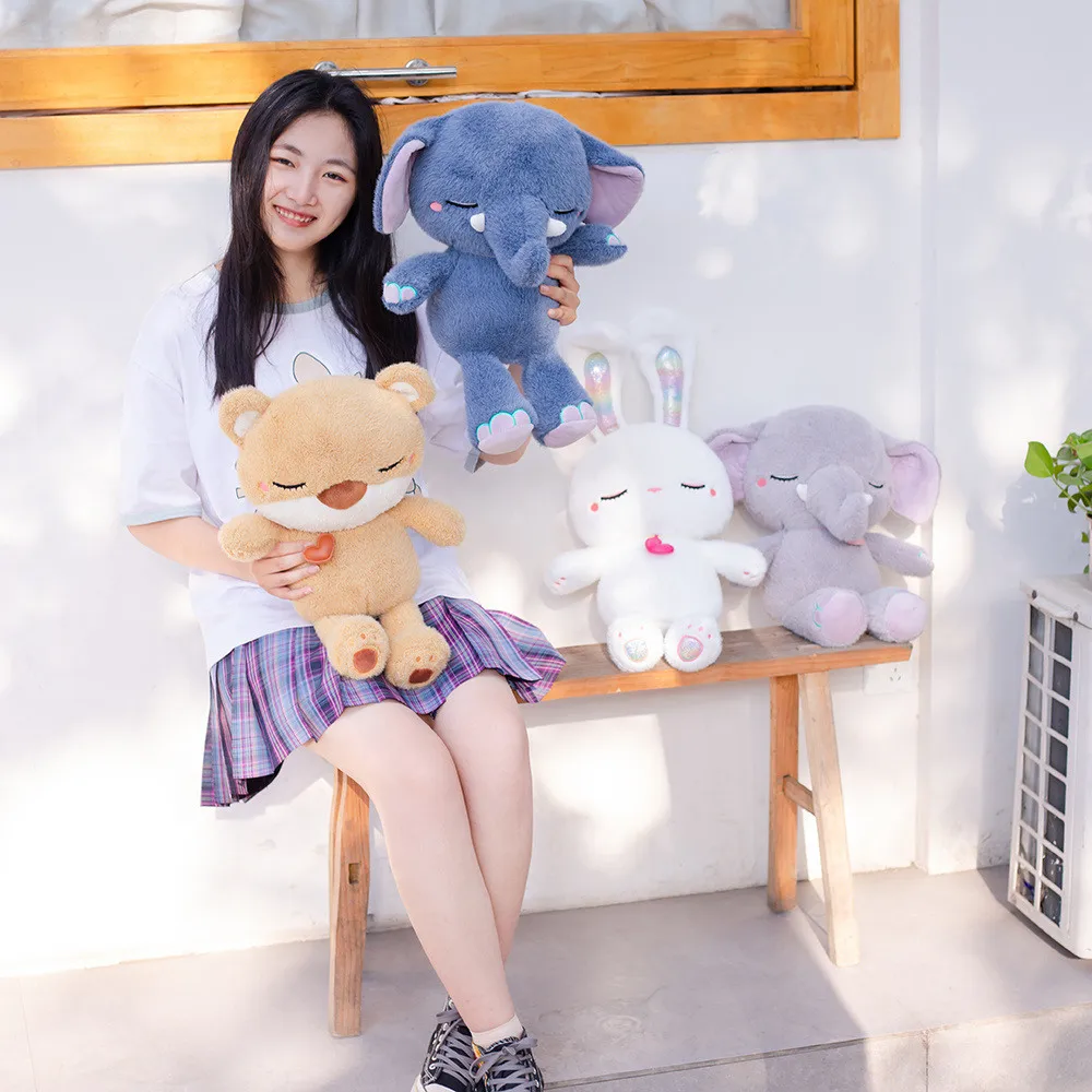

1PC 28/45cm New Animal Kawaii Bear Rabbit Plush Toy Soft Elephant Stuffed Doll Baby Pillow Sleeping Doll Kids Girl Birthday Gift