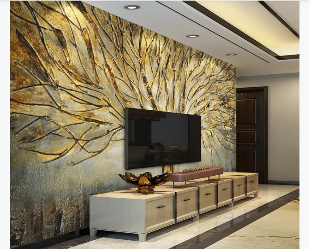 Пользовательские 3D обои роспись современный американский Металл рельеф Мода