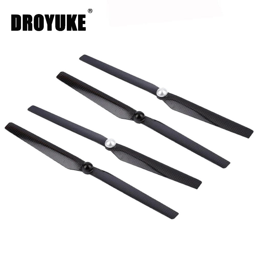 

Droyuke 4pcs/lot YUNEEC Q500 1030 Self-lock Carbon Fiber Propeller Self-tighten Prop M8 Quick Release Prop