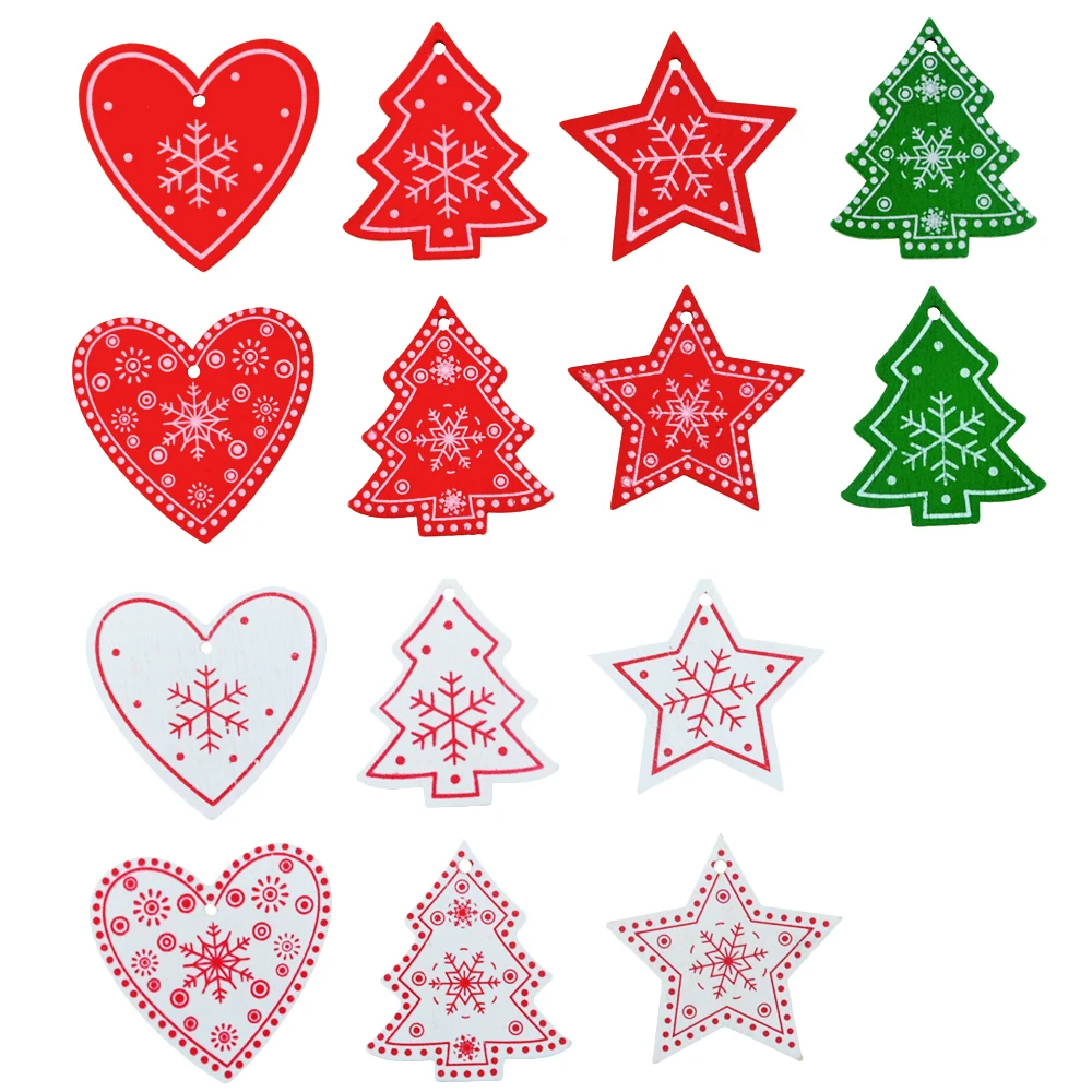 10 шт. Новогоднее Елочное украшение деревянные подвесные Подвески подарки