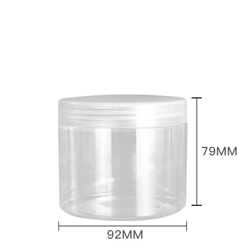 20pcs 400g clear empty plastic cream jar 400ml PET bottle cosmetic packaging pot with white /black cap | Красота и здоровье