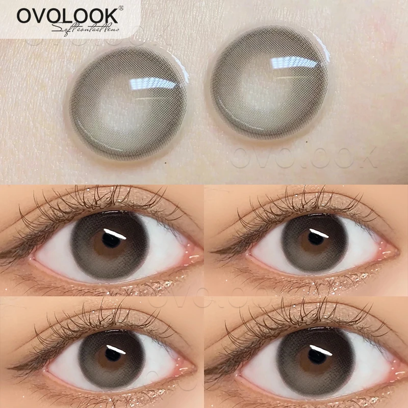OVOLOOK-2pcs/pair Multi-level Color Lenses Natural Pupil Contact Lenses for Eyes Myopia Vision Correction Beauty Eye Color Lens