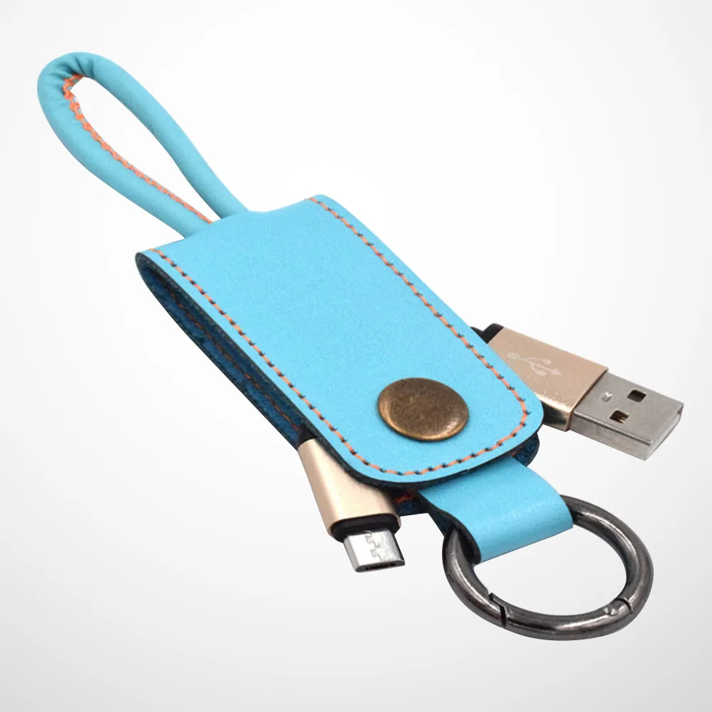 1 шт. USB кабель брелок Портативный из искусственной кожи удобный зарядный для