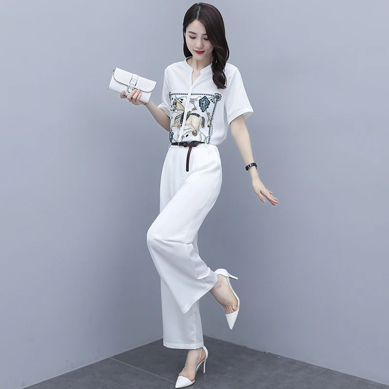 Удобный профессиональный офисный комплект из двух предметов Летняя рубашка с