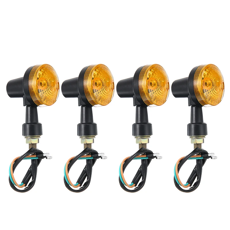 

Universal 4pcs 12V 5W Motorcycle Scooter Amber Turn Signal Light Indicators Lighting Day-time Running Lamp DIY Moulding