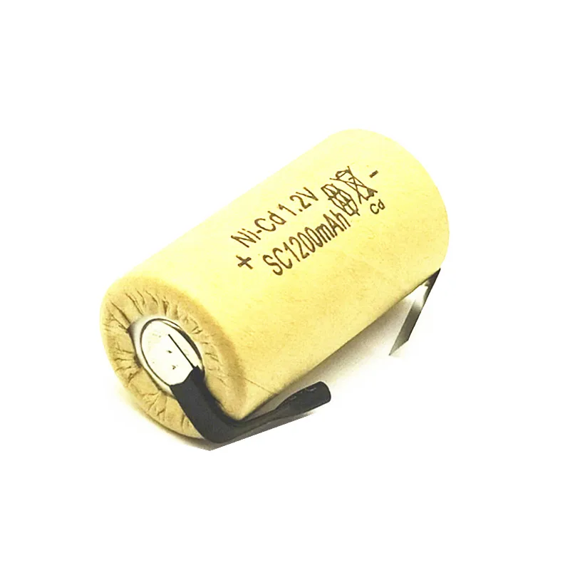 

12PCS /Lot High Quality Battery Rechargeable Battery Sub Battery SC Ni-Cd Battery 1.2V With Tab 1200mAh For Electric Tool LED