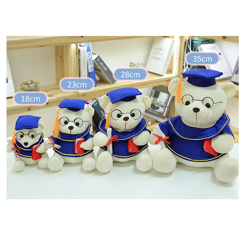 

7 Inch Meaningful Stuffed Toys Cute Fluffy Bear with Doctorial & Diploma for Graduation Ceremony Doctor Bear Dolls Girlfriend