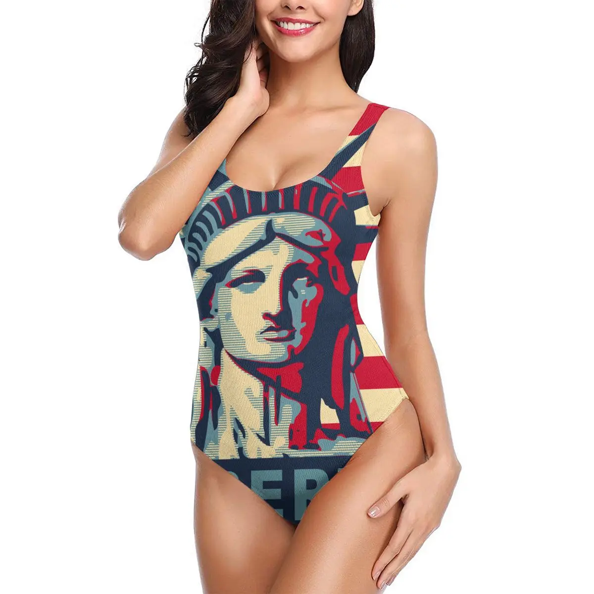 

Новый 2021 сексуальный цельный купальник, женский купальник с открытой спиной, купальник, женский купальный костюм с символом Нью-Йорка, пляж...