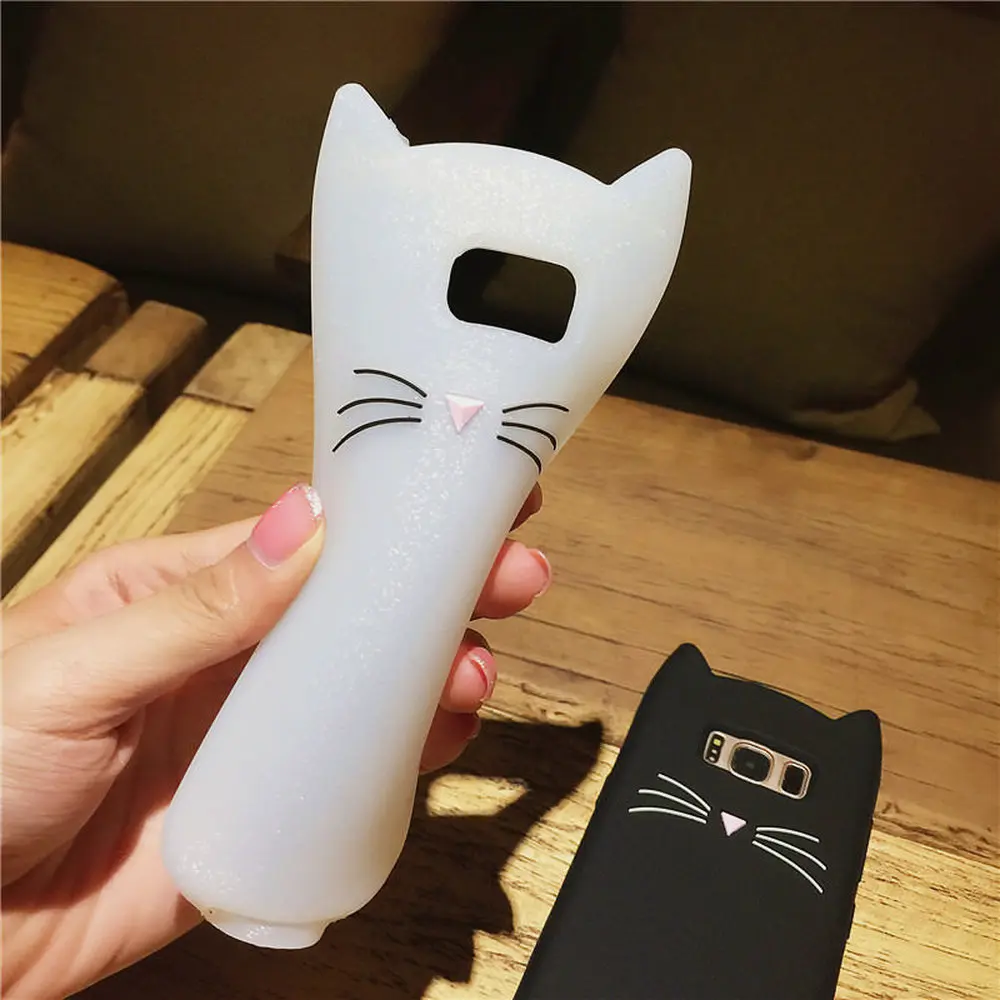 Милый силиконовый резиновый чехол для телефона LAPOPNUT с 3D кошкой Samsung Galaxy S10e S7 Edge S10