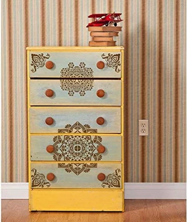 7 шт./компл. цветочный трафарет Мандала для рисования на дереве стены искусство